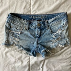 Super low hipster jean shorts